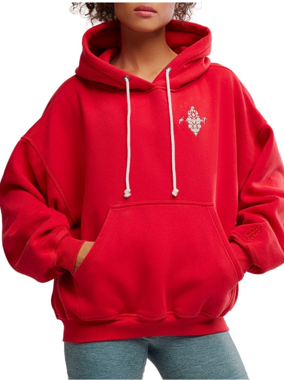 NWT FP Movement Final Call Logo Hoodie Cranberry Red Medium